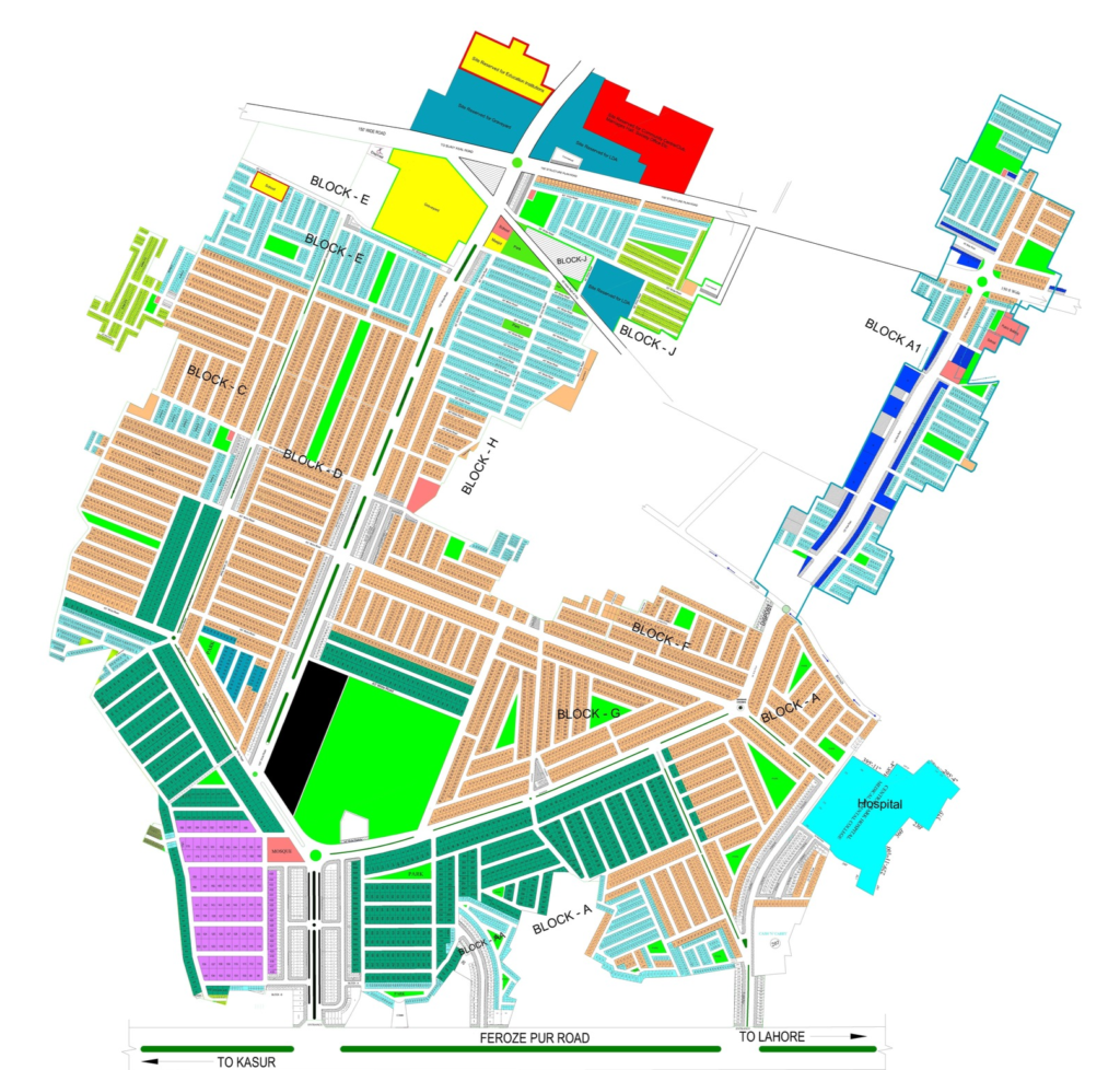 Central Park Housing Scheme Lahore Society Map